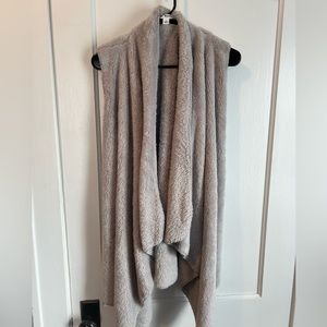 Fuzzy, cozy sleeveless cardigan